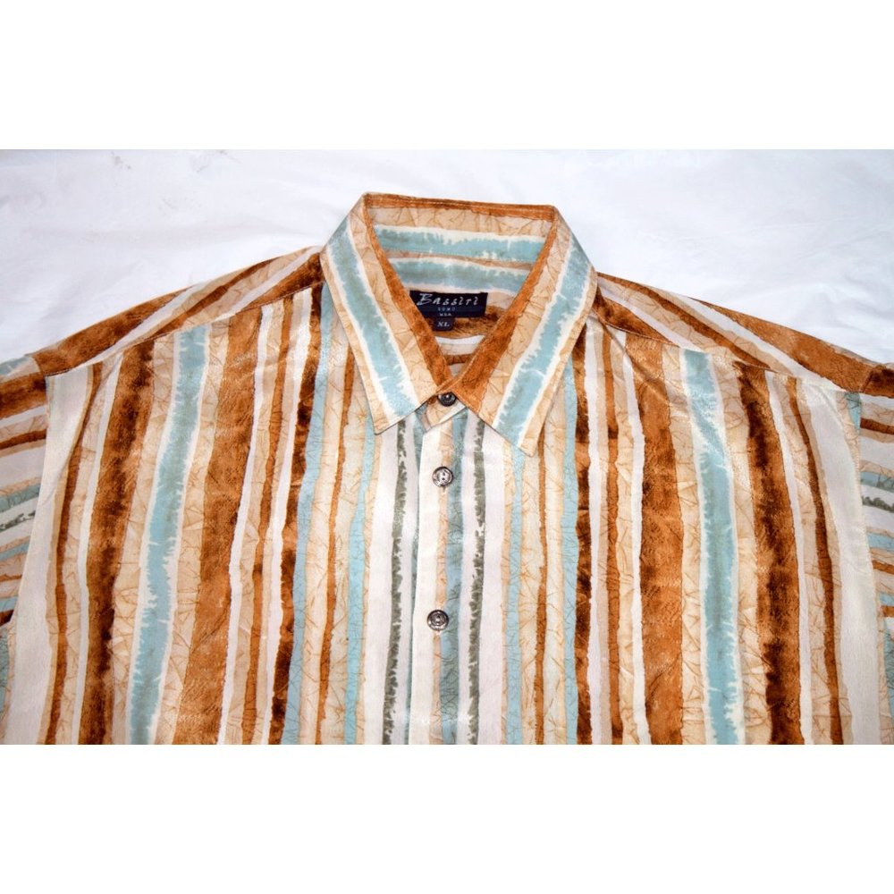 Bassiri Uomo USA Mens Short Sleeve Button Shirt Ca - Picture 2 of 6